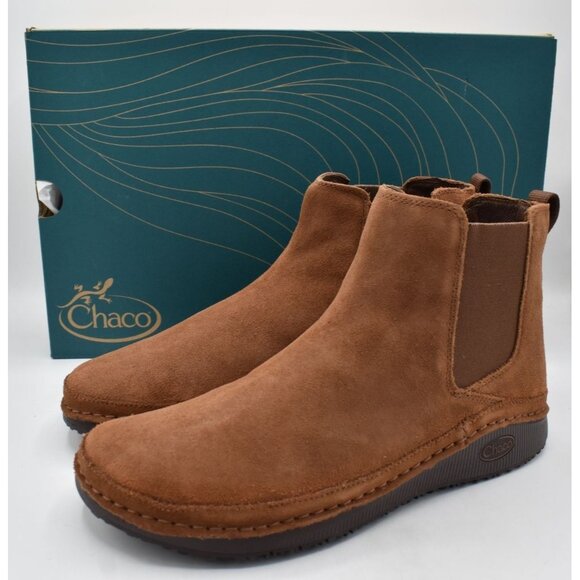 Chaco Womens Size 8 Paonia Cinnamon Brown Suede Chelsea Boots Shoes - Picture 2 of 14
